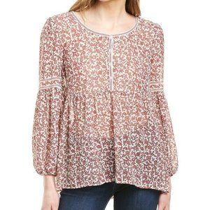 Max Studio Bubble Sleeve Button Top Blouse Size S